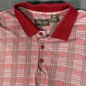 Bobby Chan Silk/Cotton Polo Men's X-Large Red Blue‎